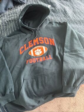 Clemson Tigers Football Hoodie Men’s 2XL Gray Orange Purple Gildan